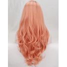 Peach Wig Long Wavy Lace Front