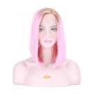 Pink Lace Front Wig Bob