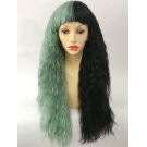 Split Colour Wig Black And Green