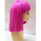 Dark Pink Bob Wig With Bangs
