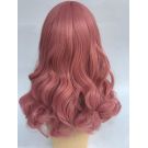 Long Dusky Pink Curly Wig