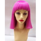Magenta Pink Short Bob Wig With Bangs