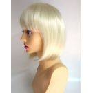 Short Platinum Blonde Bob Wig With Bangs