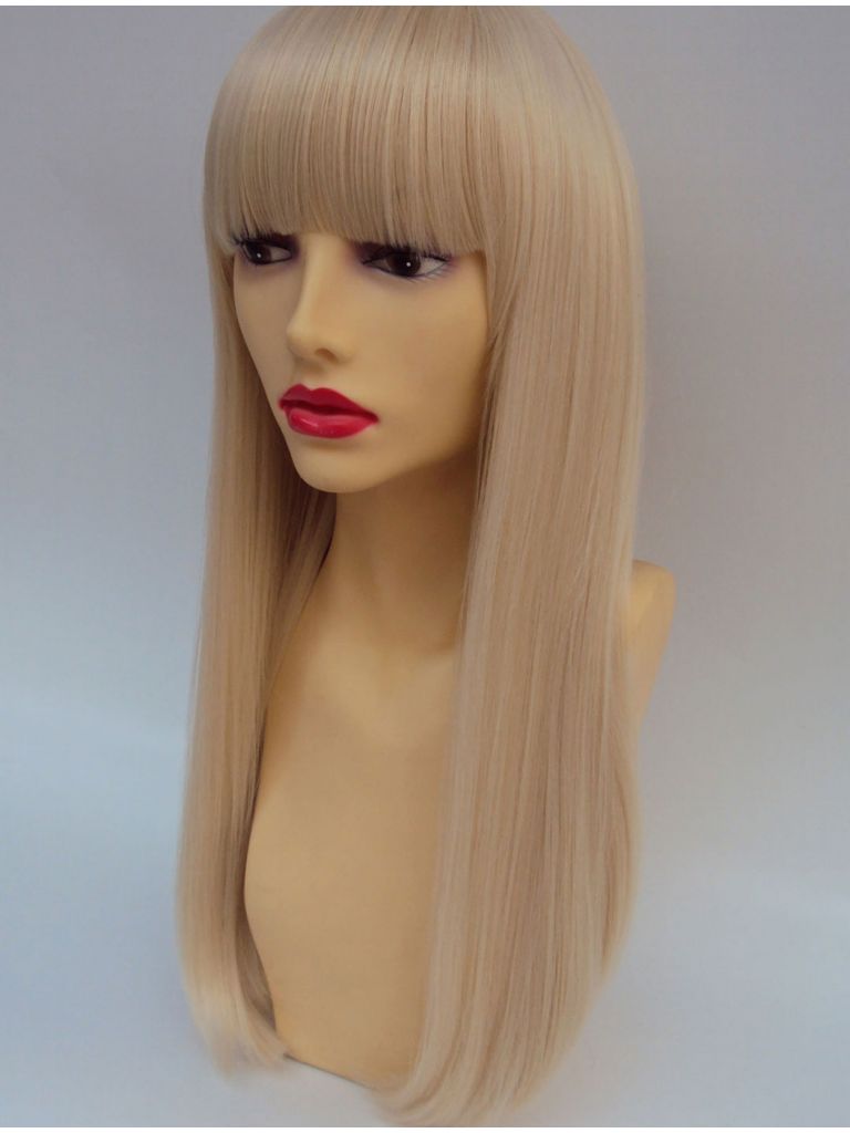 Blonde Wig With Bangs Medium Length