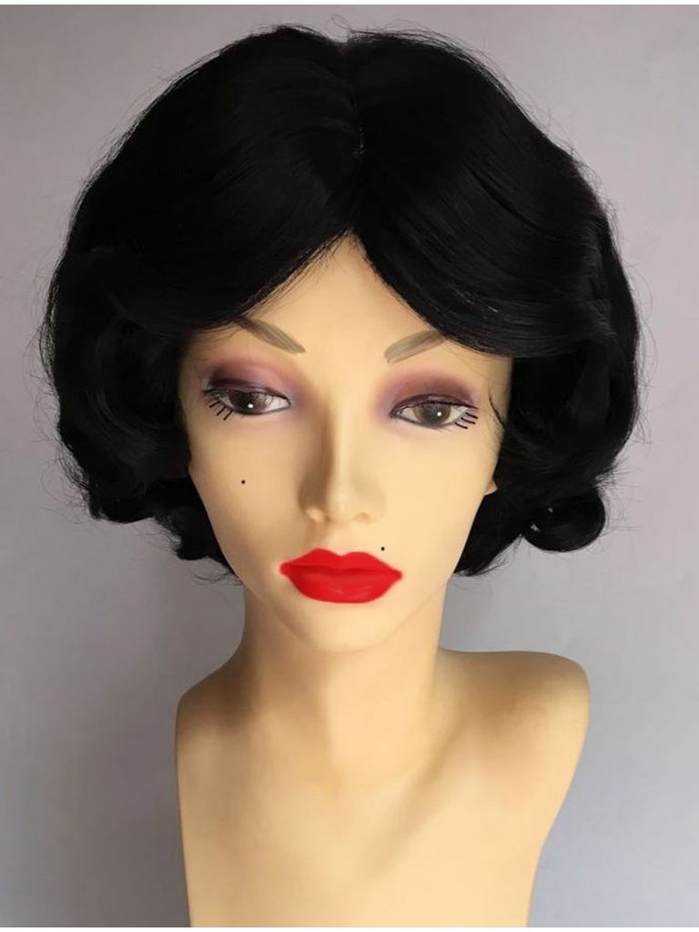 Black Short Finger Waves Wig