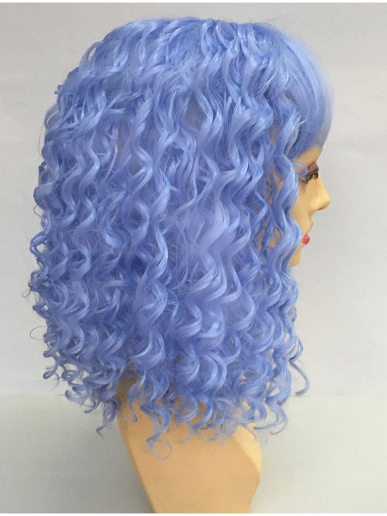 Blue Curly Wig