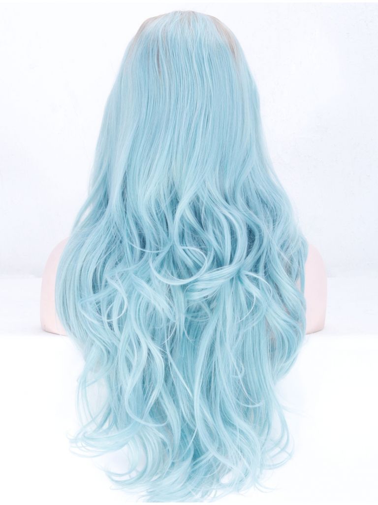 Blue Wig Lace Front Light Blue