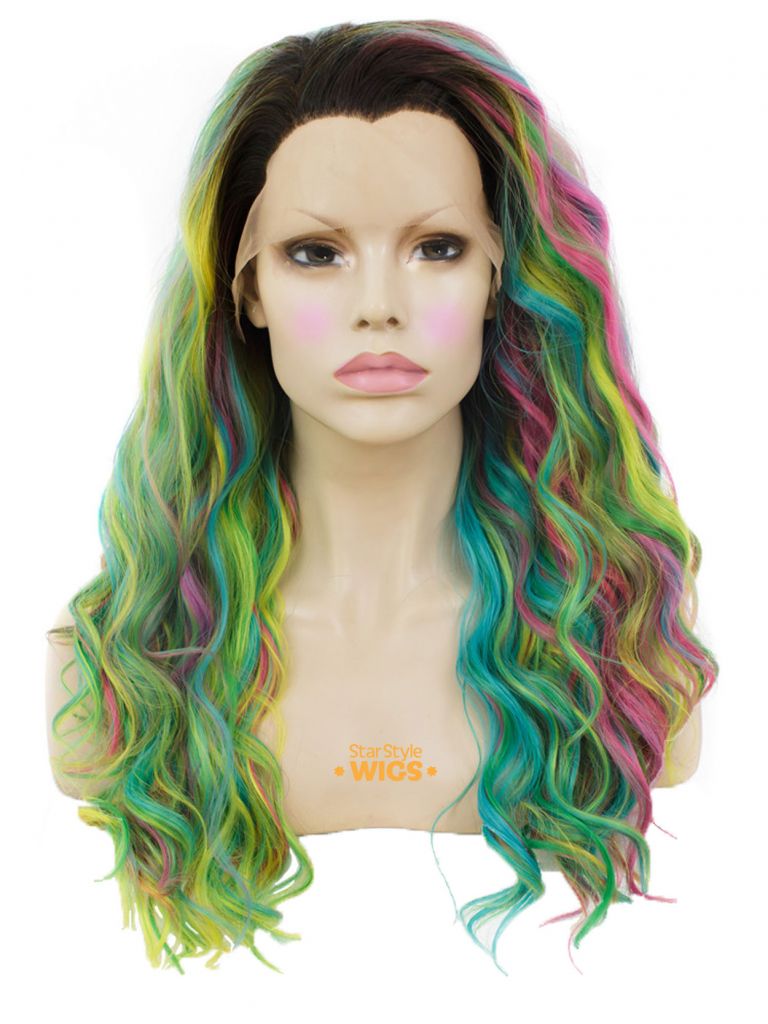 Bright Multicoloured Lace Front Wig