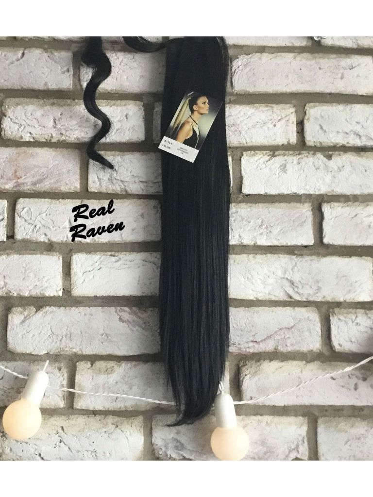 Clip In Ponytail Black Straight