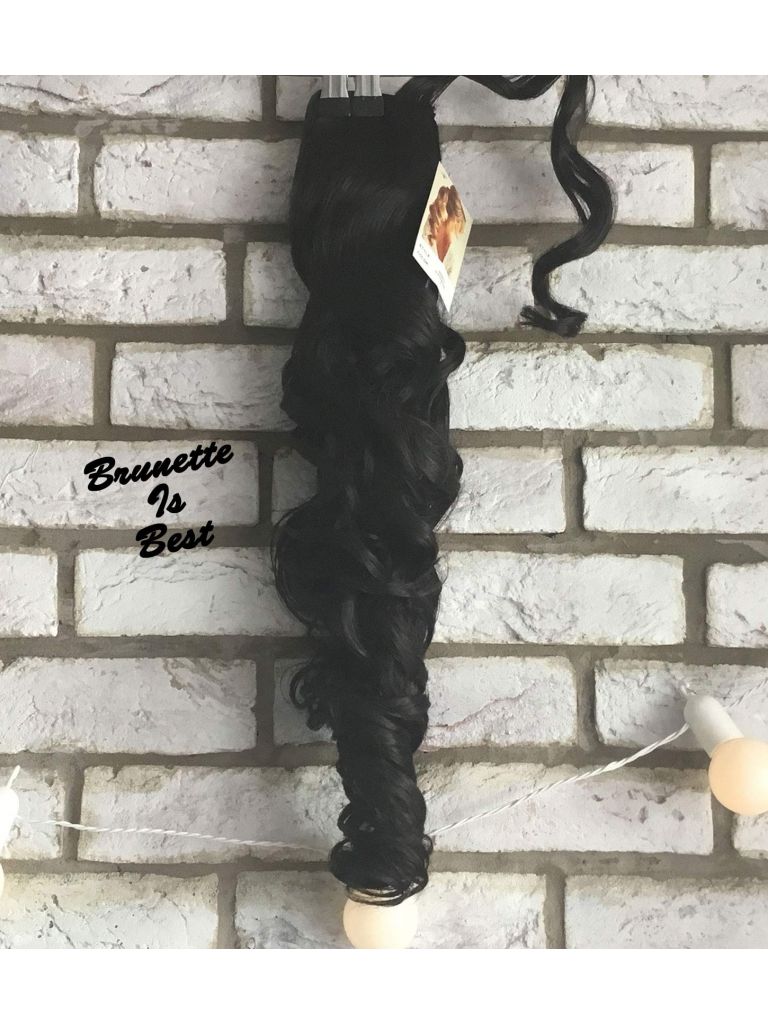 Clip In Ponytail Dark Brown Curly