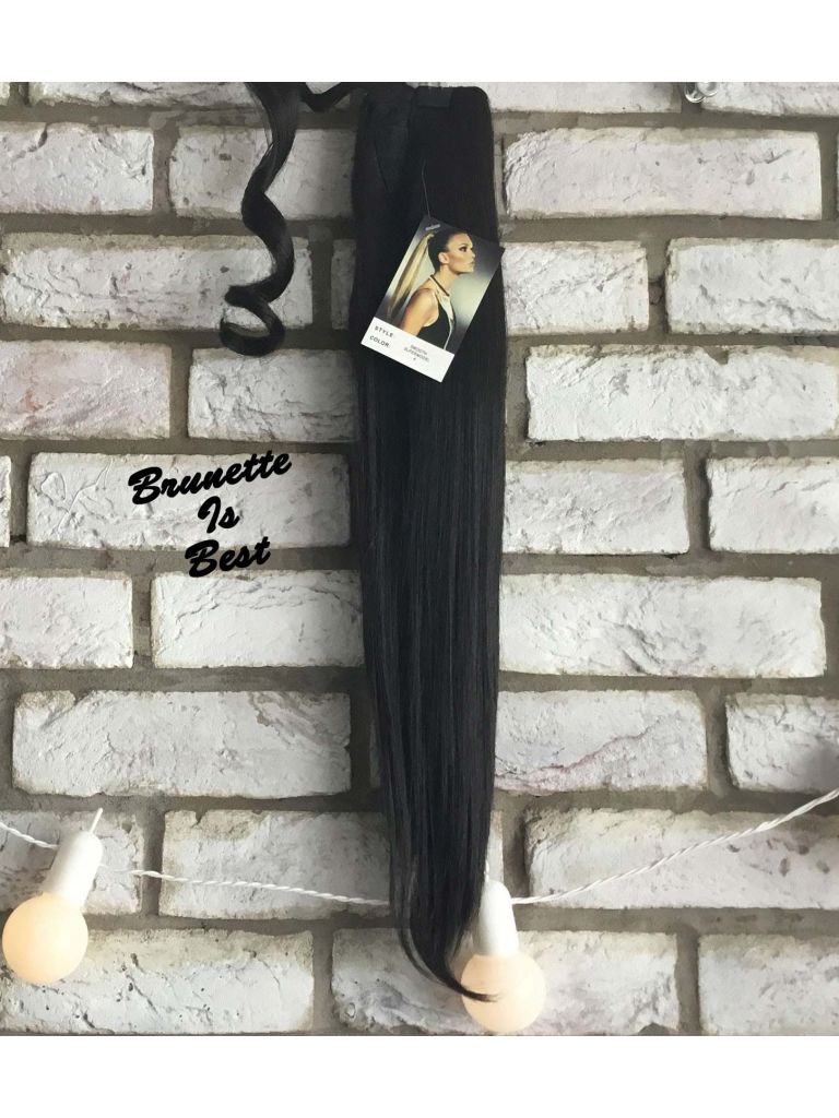 Clip In Ponytail Dark Brown Straight