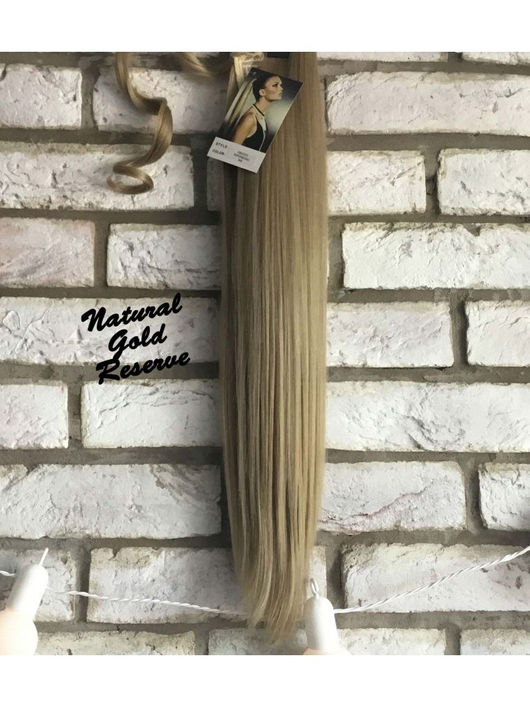 Clip In Ponytail Gold Blonde Straight