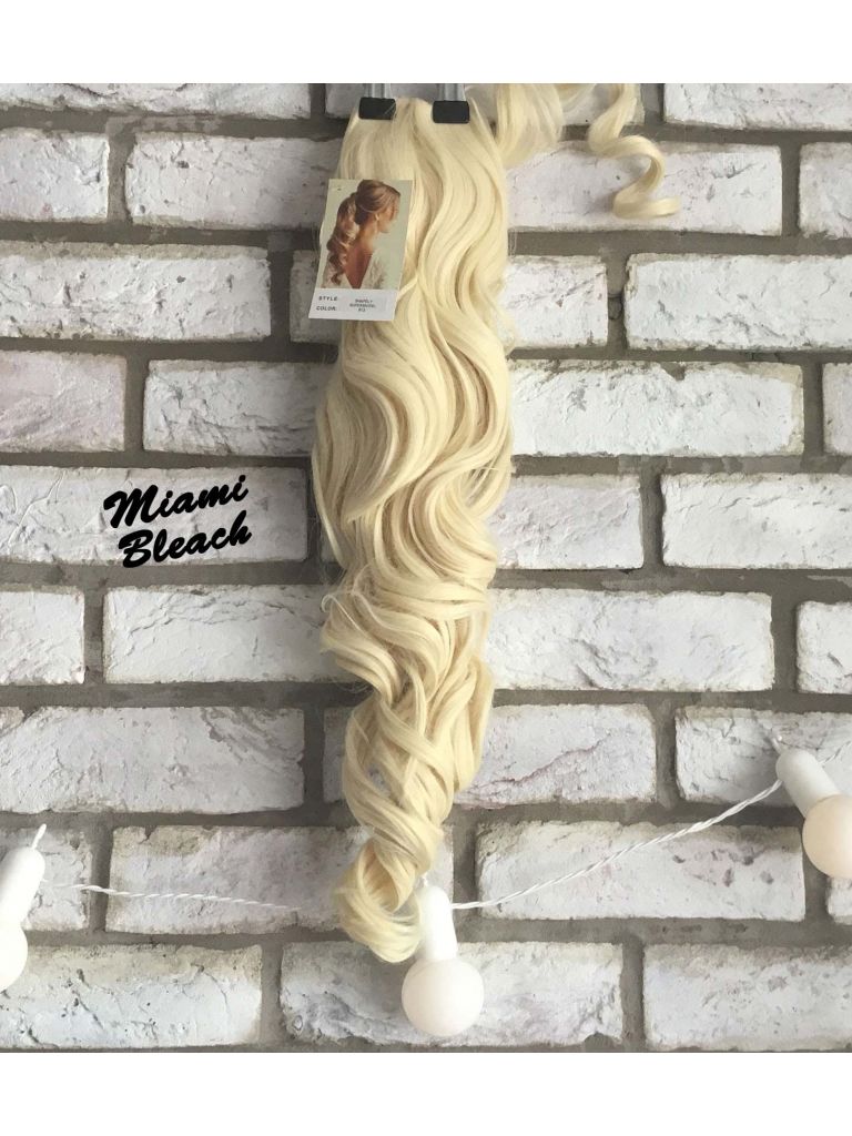 Clip In Ponytail Platinum Blonde Curly