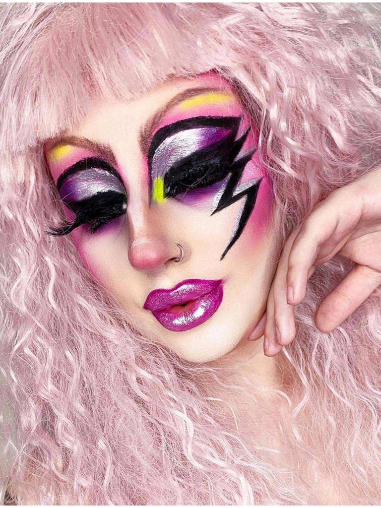 80s Wig Punk Rocker Pink