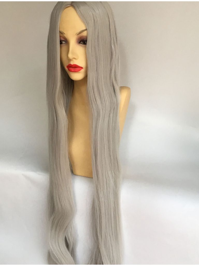 Light Grey Wig Centre Part