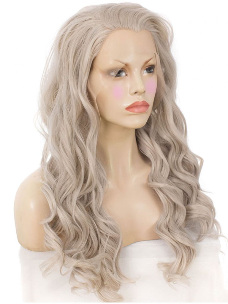 Grey Wig Lace Front Curly