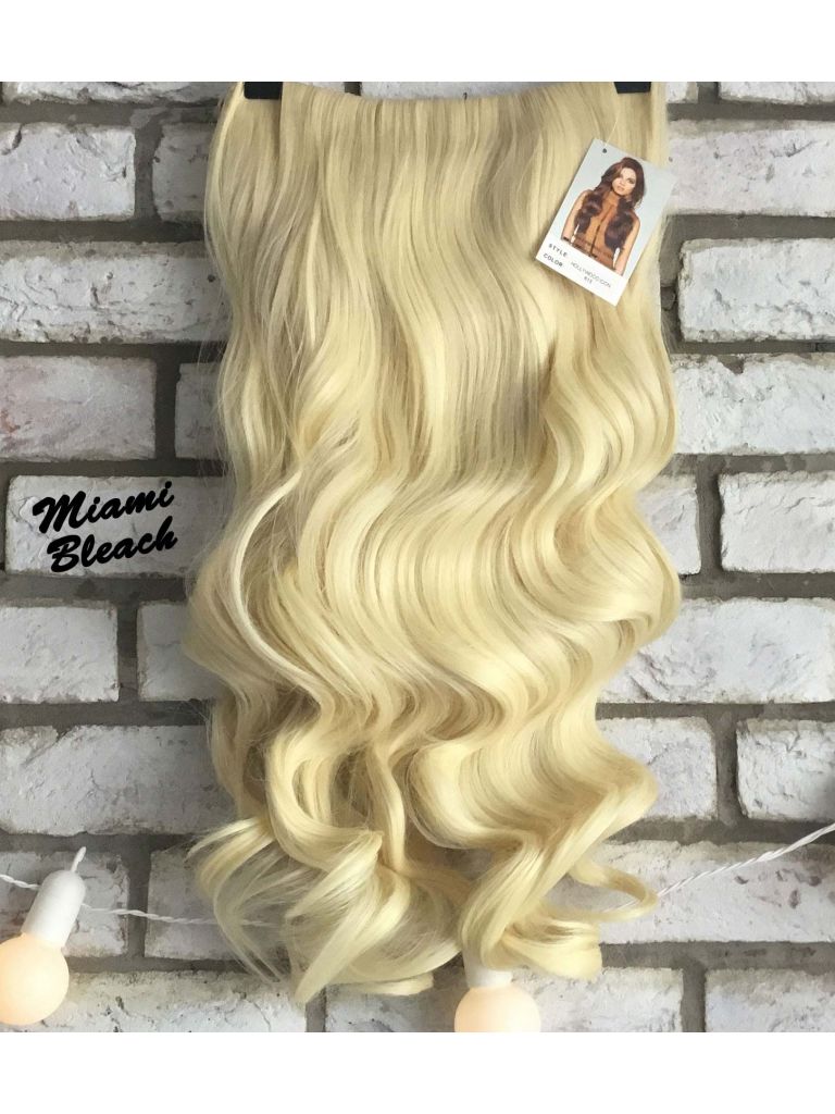 Half Wig Curly Platinum Blonde