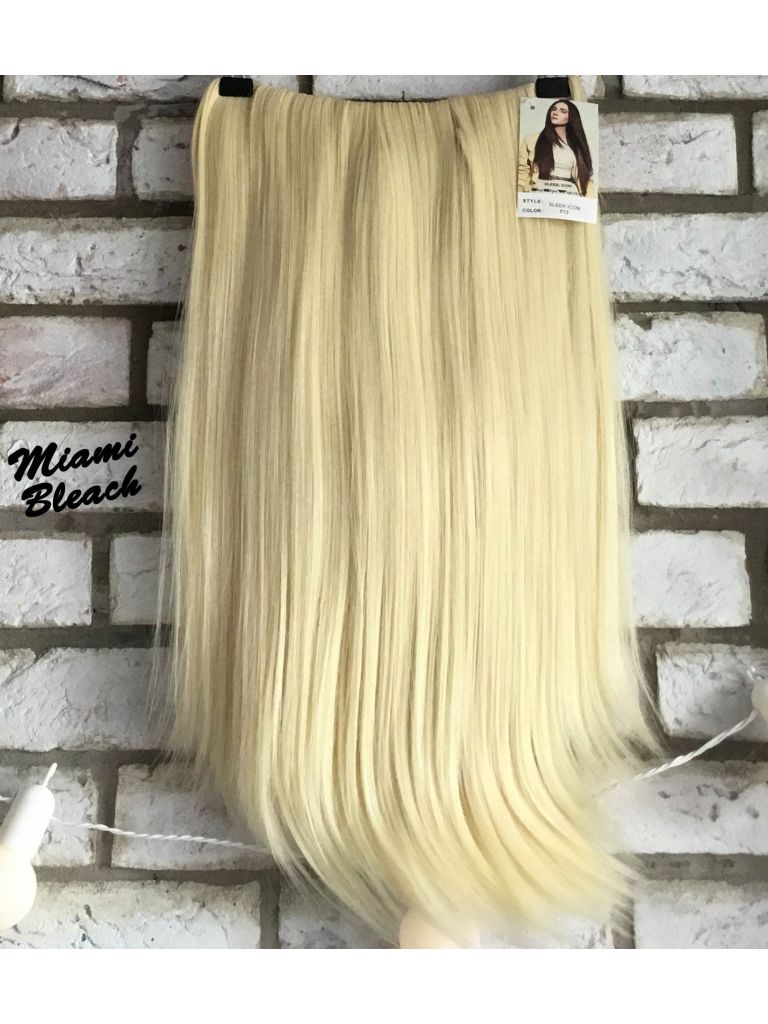 Half Wig Platinum Blonde Straight Long