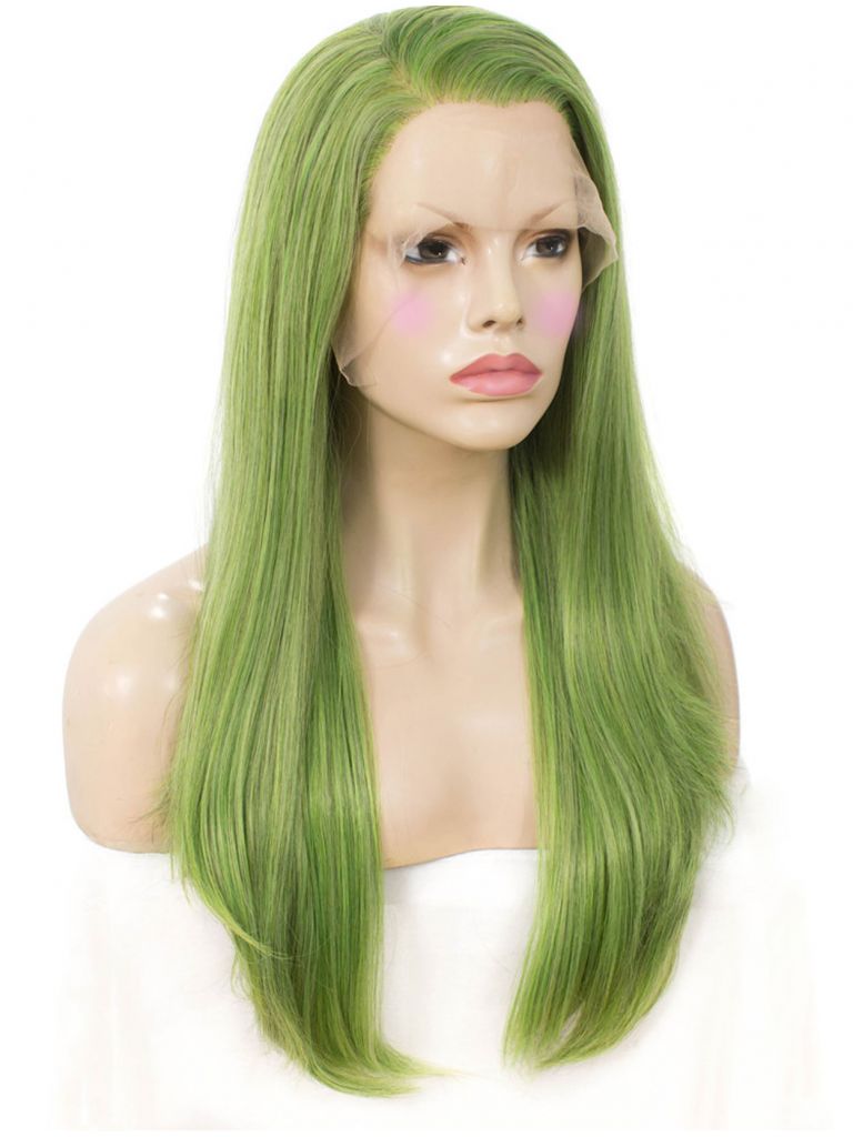 Light Green Straight Lace Front Wig