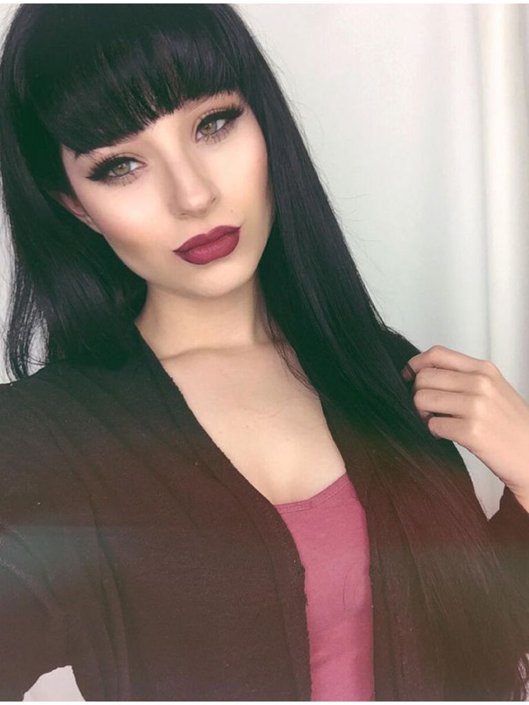 Long Black Wig With Fringe