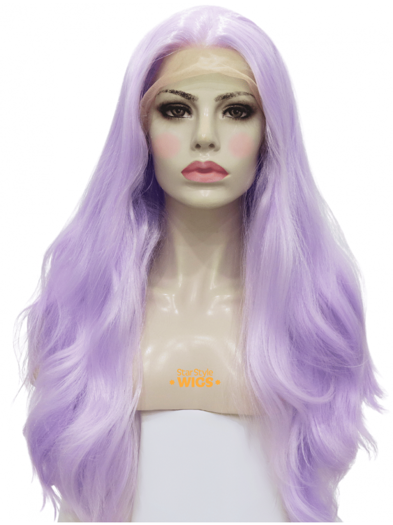 Long Pastel Purple Wig Lace Front