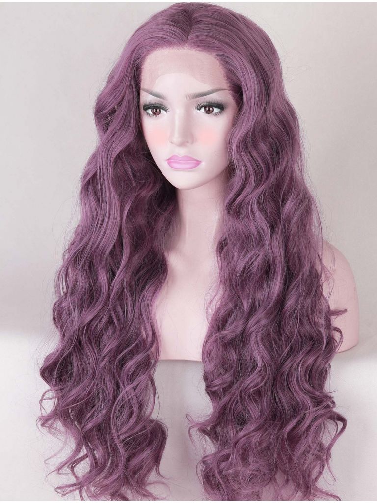 Curly Purple Lace Front Wig