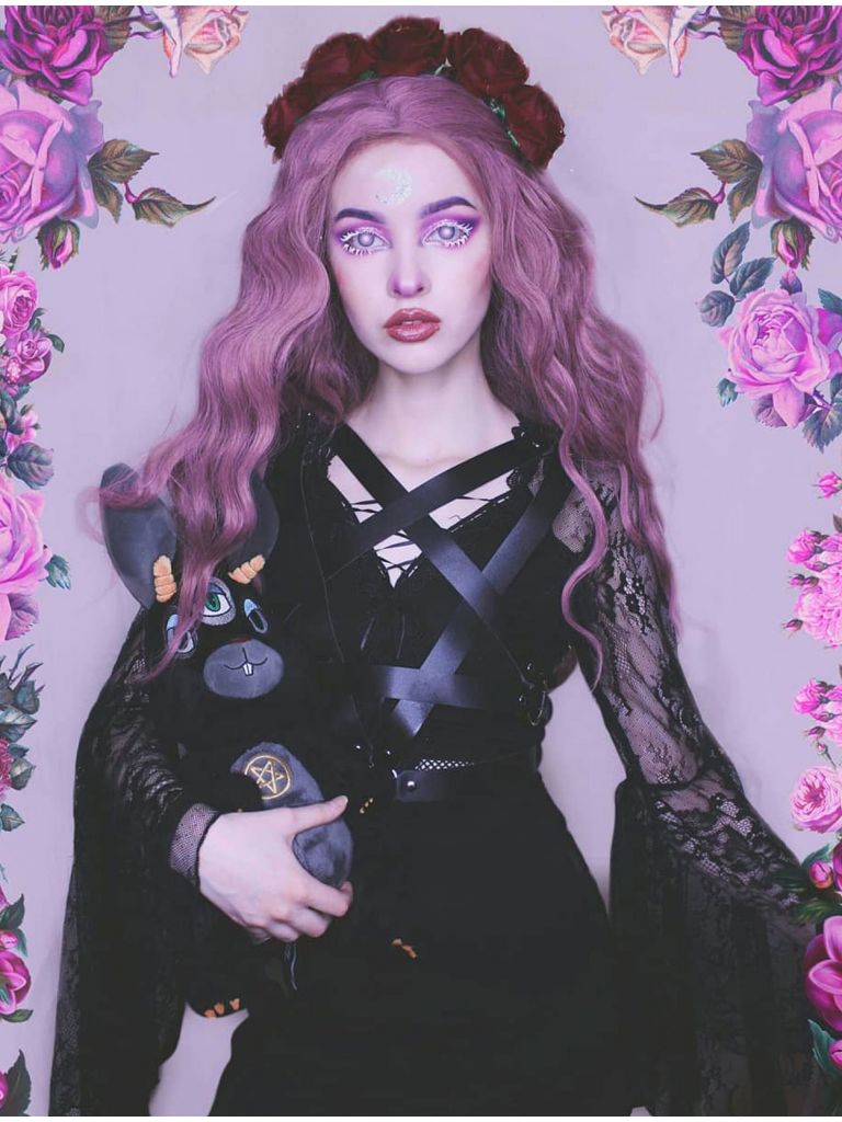Pastel Goth Wig Rose Pink