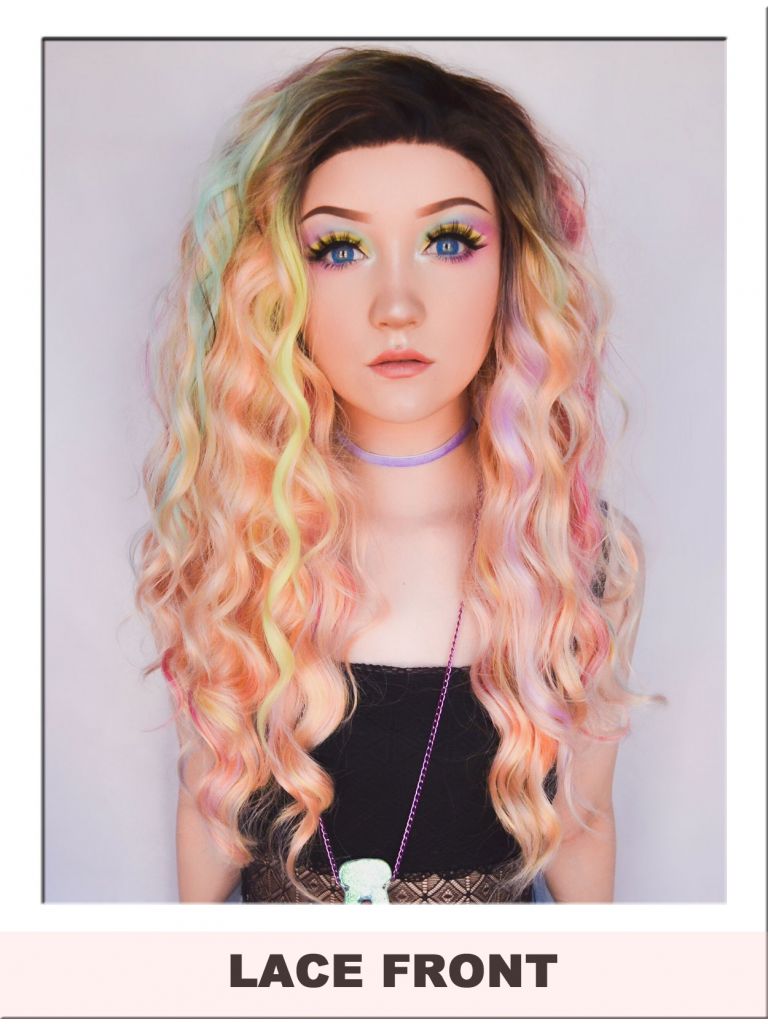 Pastel Rainbow Wig Lace Front