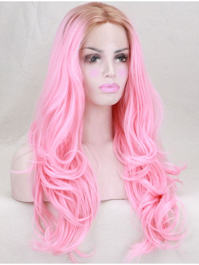 Pink Wig Long Lace Front