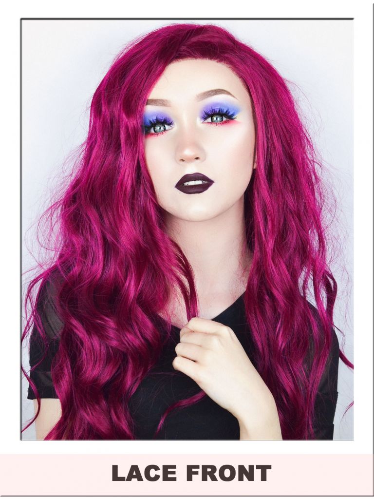 Red Purple Lace Front Wig