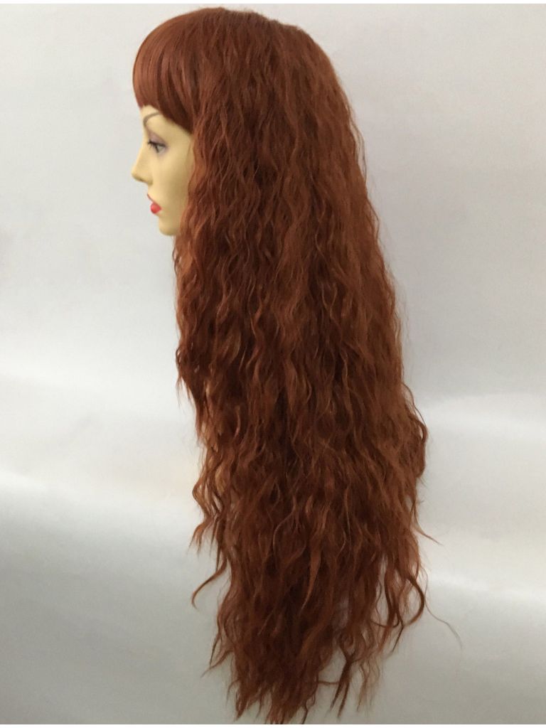 Red Wig Curly Crimped