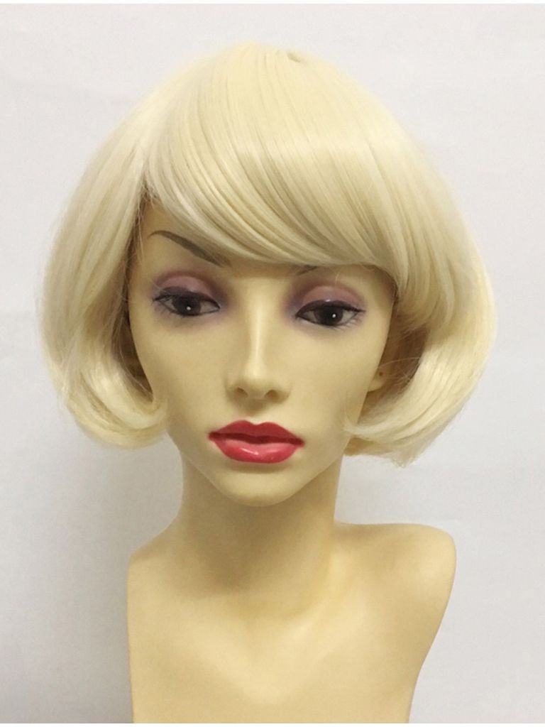 Short Blonde Bob Wig With Fringe