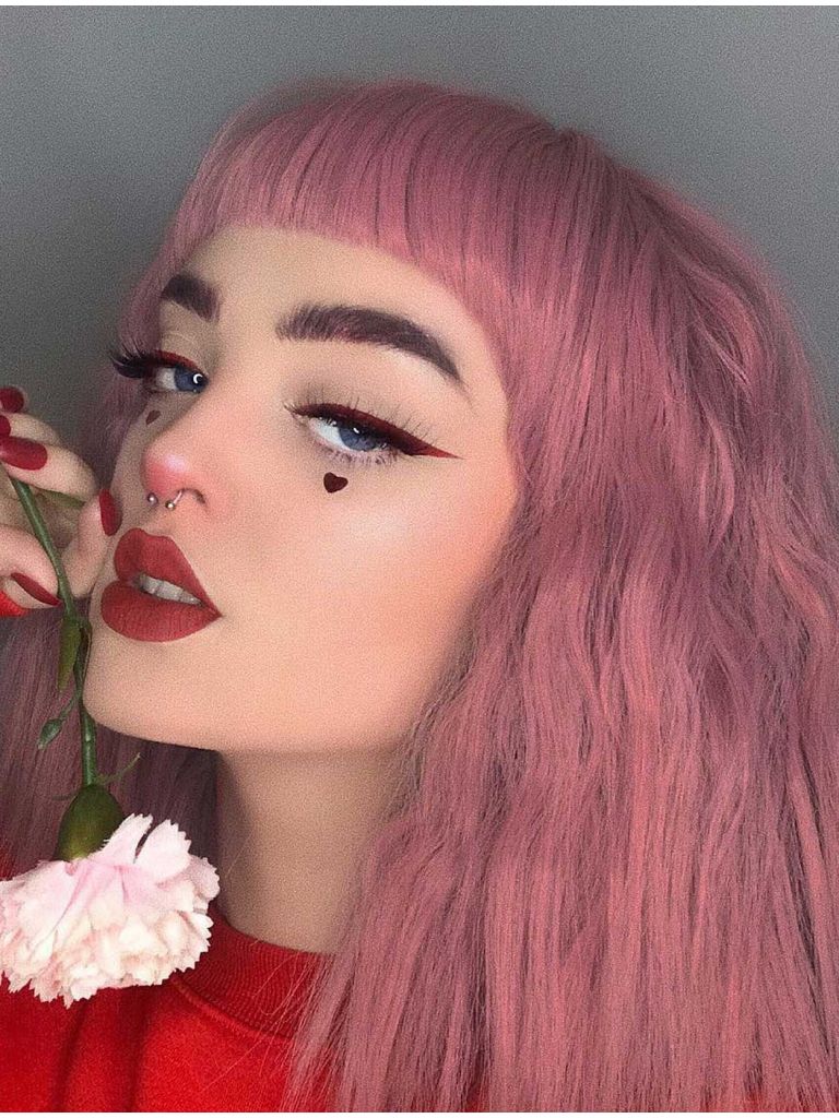 Shoulder Length Wavy Pink Bob Wig