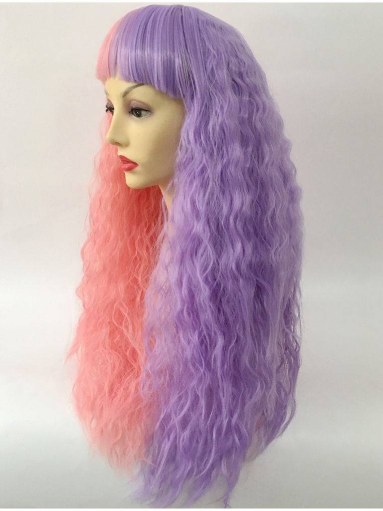 Half And Half Wig With Bangs