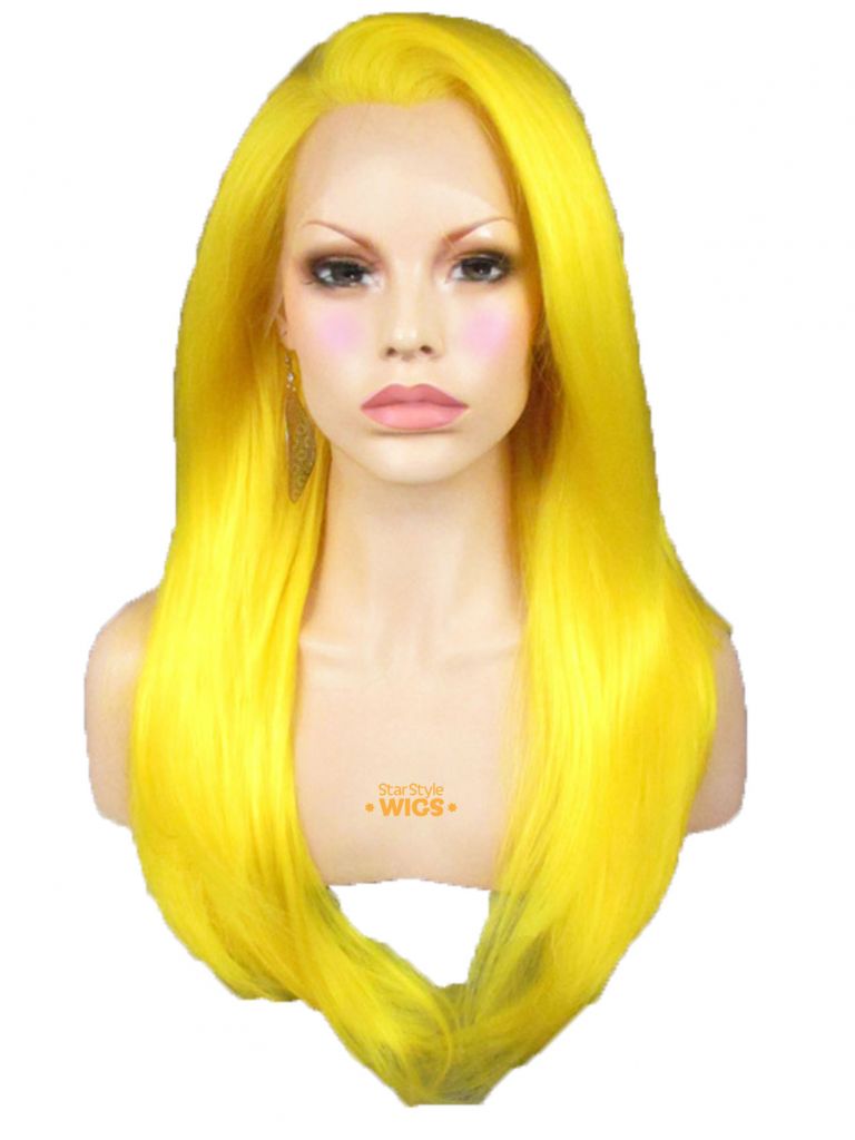 Yellow Wig Long Straight Lace Front