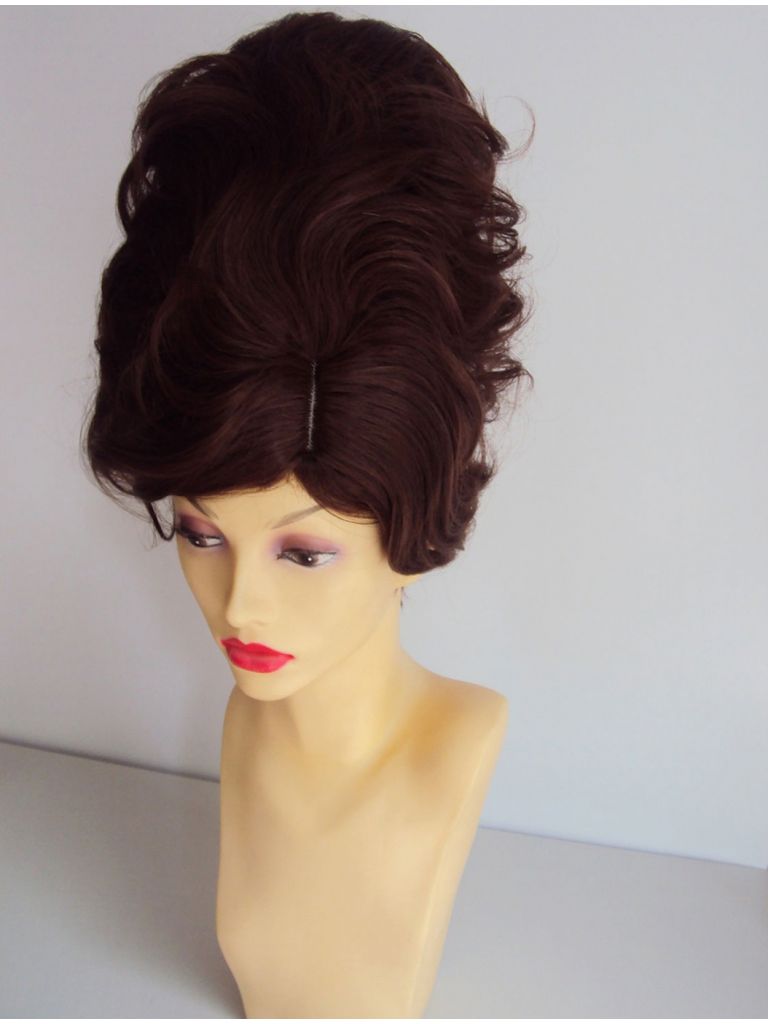 60s Beehive Wig Brown