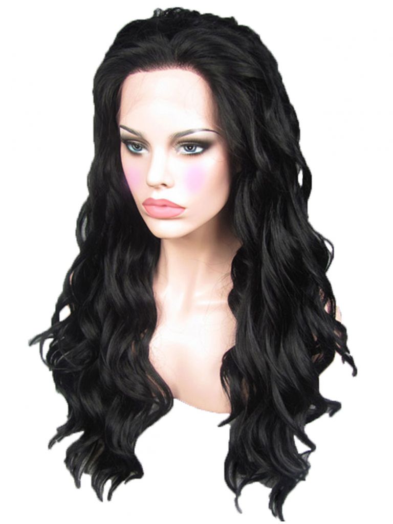 Black Wig Lace Front Curly