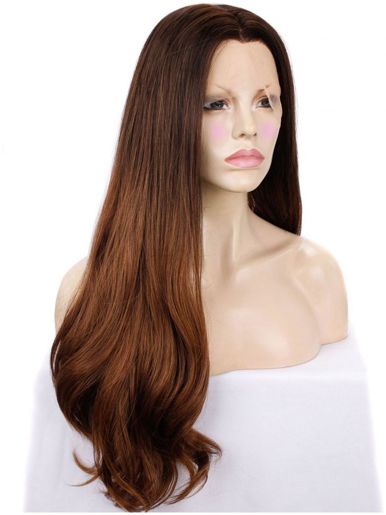 Brown Balayage Wig Centre Part Lace Front