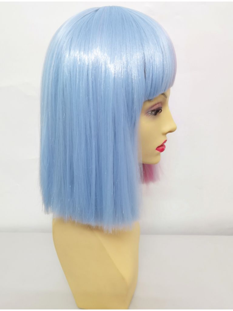 Short Half And Half Wig Pink And Blue