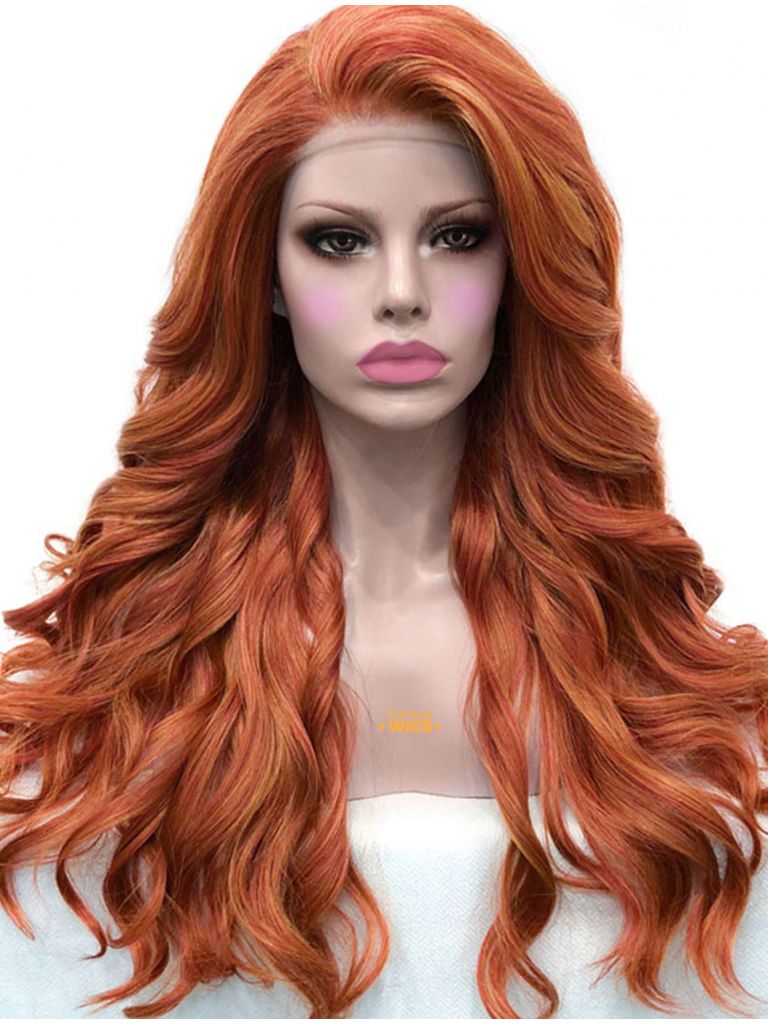 Orange Red Wig Lace Front