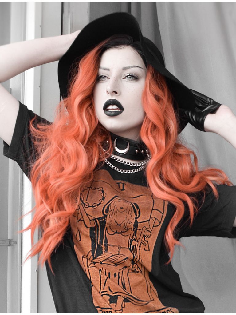 Peach Orange Wig Long Lace Front