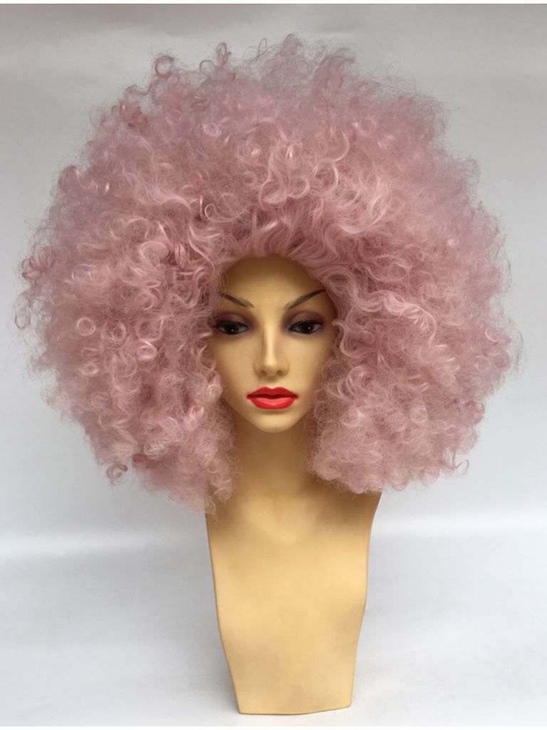 Pink Afro Wig Large