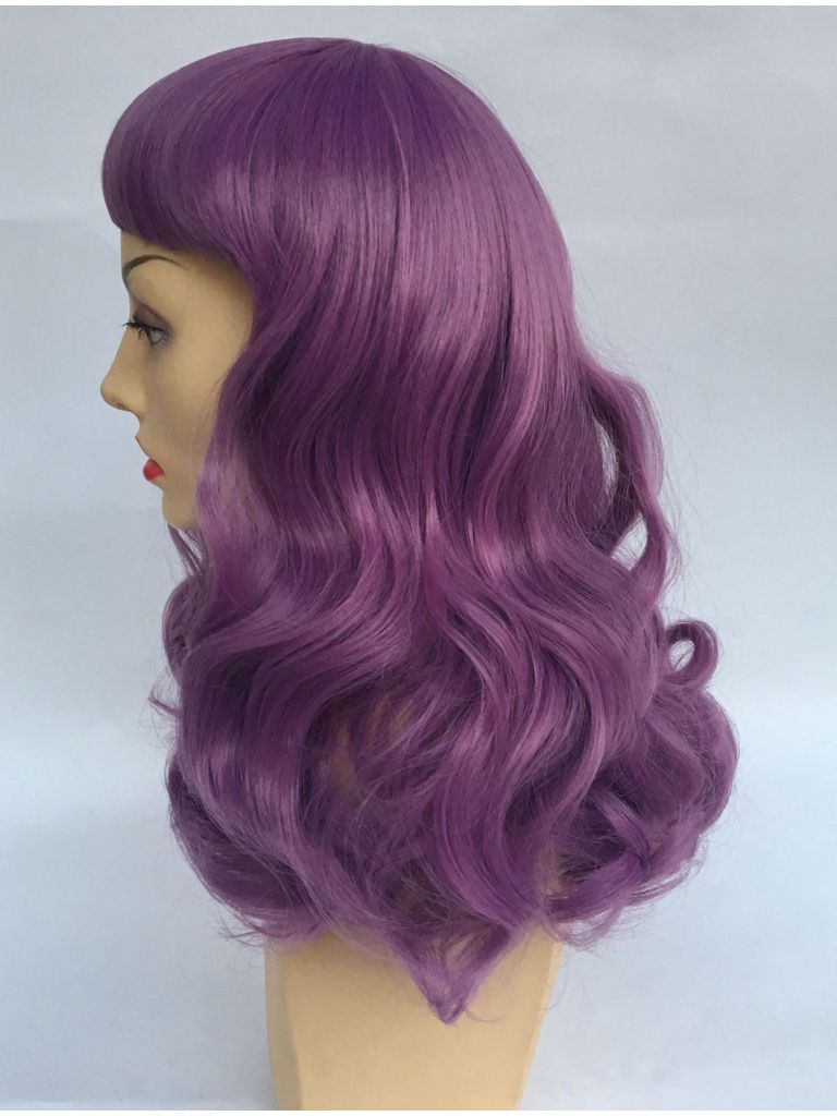 Purple Pin Up Retro Wig 1950s
