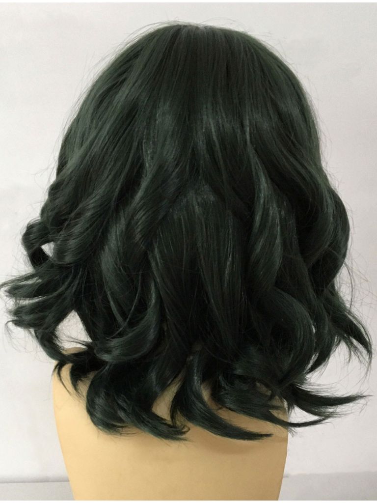 Wavy Green Short Wig