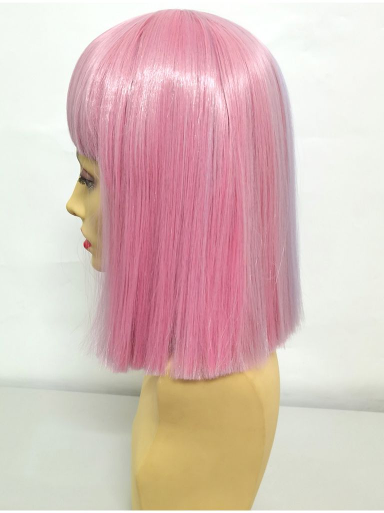 Split Colour Wig Pink And Blue With Bangs